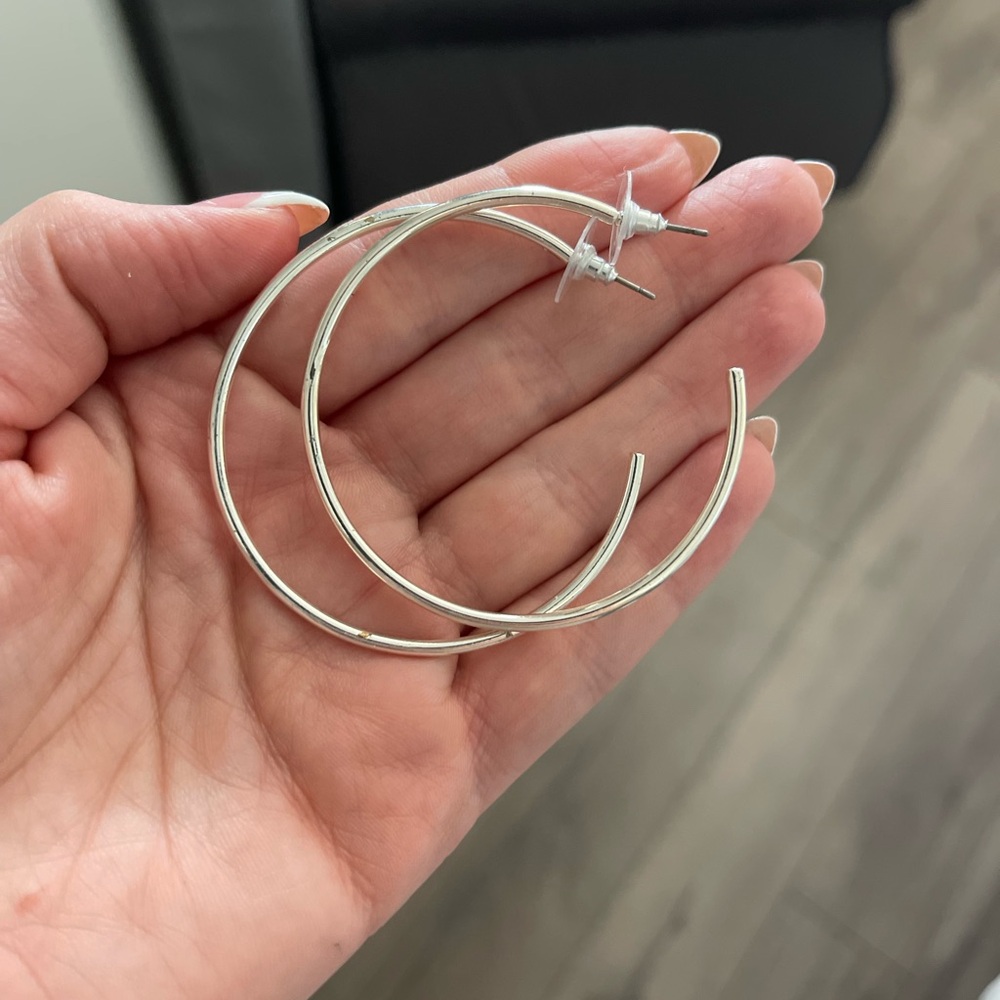 Elegant Silver Hoop Earrings